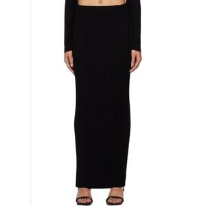 Cotton Citizen 'The Capri' Maxi Skirt Black Raw Hem Size Large - NWT